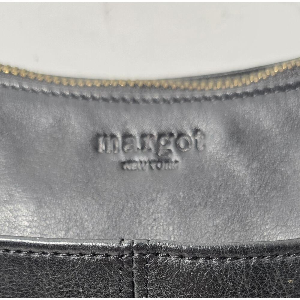 MARGOT New York CROSSBODY PURSE BAG Black SOFT LEATHER ADJ. STRAP - Picture 3 of 13